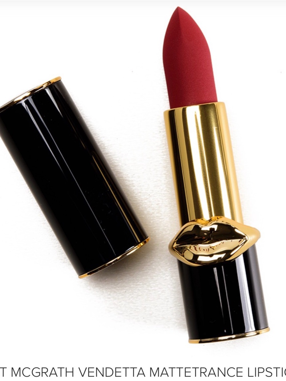 Matte Red Lipstick - Luxury Gold & Black Tube